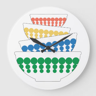 Relógio Grande Pyrex bowl inspirado no Meio século Wall Clock