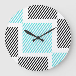 Relógio Grande Quadrados de Linha Azul Turquesa