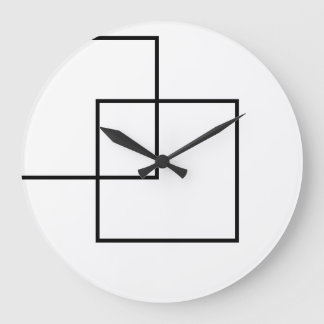Relógio Grande Quadrados Geométricos Minimalistas Redondos