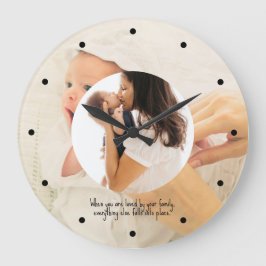 Relógio Grande Quadro circular simples de colagem de fotos da fam
