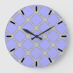 Relógio Grande Quatrefoil periwinke cinza
