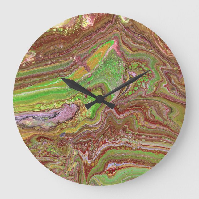 Relógio Grande Questions 1 Wild Green Maroon Wall Clock (Frente)