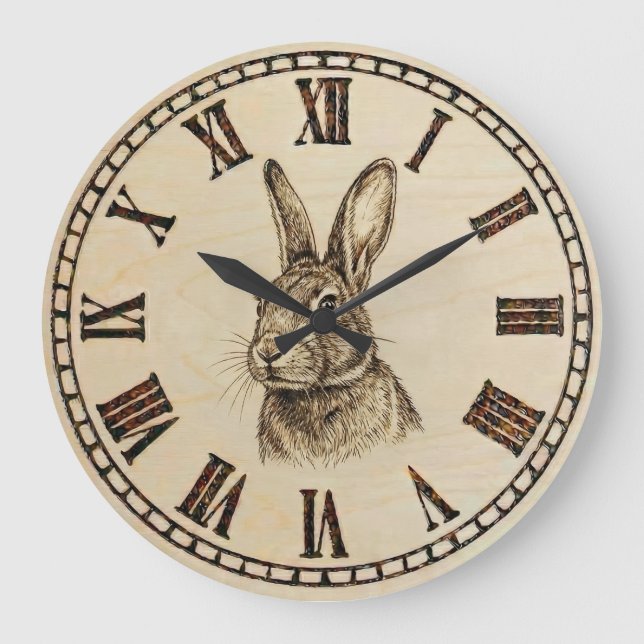 Relógio Grande Rabbit Wall Clock (Frente)