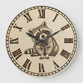 Relógio Grande Raccoon Wall Clock