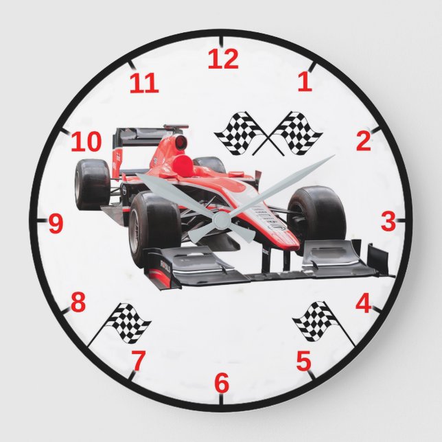 Relógio Grande Racing Car Wall Clock (Frente)