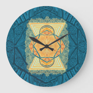 Relógio Grande Radiante e sagrada Geometria Mandala
