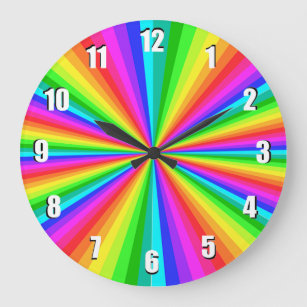 Relógio Grande Rainbow Color Burst Rainbow Wall Clock