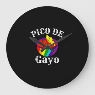 Relógio Grande Rainbow LGBTQ Pico De Gayo Orgulho gay Flag Salsa 