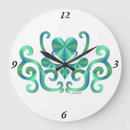 Relógio Grande Rainbow Lily and Heart