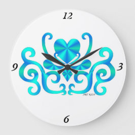 Relógio Grande Rainbow Lily and Heart