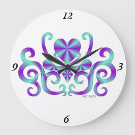 Relógio Grande Rainbow Lily e Heart