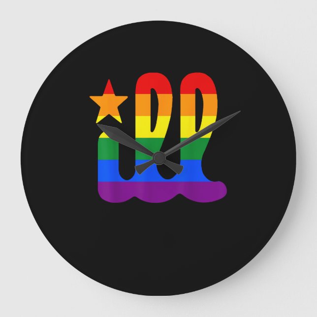 Relógio Grande Rainbow Pride Love ill Filadélfia Philadelphia Gay (Frente)