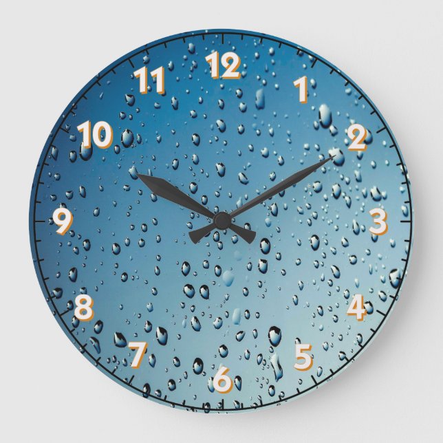 Relógio Grande Raindrops Acrylic Wall Clock (Frente)