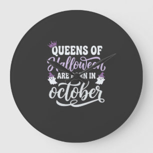 Relógio Grande Rainhas do Halloween Nascidas em Outubro Aniversár