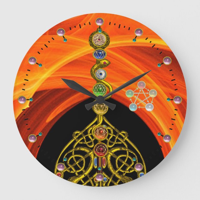 RELÓGIO GRANDE RAIO DE ASCLEPIUS 7 CHAKRAS,YOGA, ENERGIA ESPIRITU (Frente)