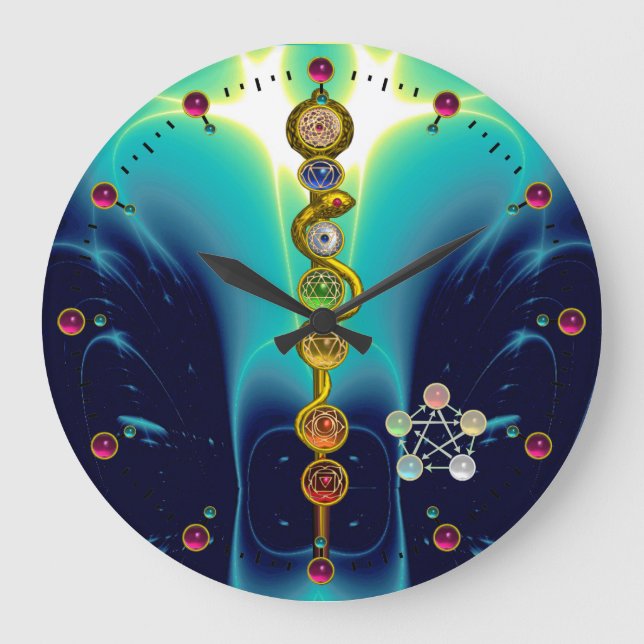 RELÓGIO GRANDE RAIO DE ASCLEPIUS 7 CHAKRAS,YOGA, ENERGIA ESPIRITU (Frente)