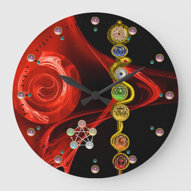 RELÓGIO GRANDE RAIO DE ASCLEPIUS 7 CHAKRAS,YOGA, ENERGIA ESPIRITU (Frente)