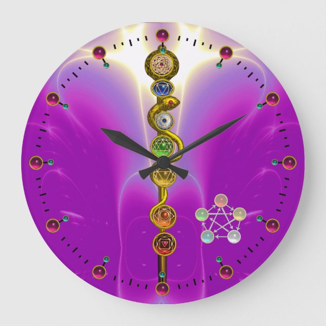 RELÓGIO GRANDE RAIO DE ASCLEPIUS 7 CHAKRAS,YOGA, ENERGIA ESPIRITU (Frente)