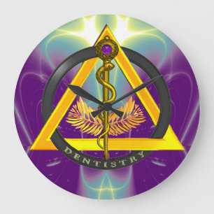RELÓGIO GRANDE RAIO DO SÍMBOLO DE DENTISMO ASCLEPIUS DENTISMO