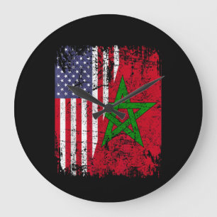 Relógio Grande RAÍZES MARROQUINAS Meia Bandeira Americana BAN