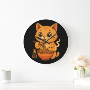 Relógio Grande Ramen De Gato De Gato Cinto