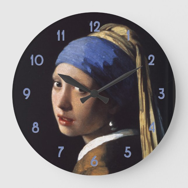 Relógio Grande Rapariga de Johannes Vermeer com pérolas (Frente)
