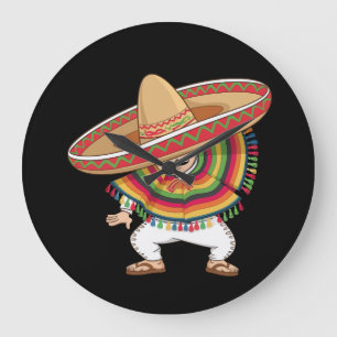 Relógio Grande Rapaz Mexicano Dabbing Poncho Cinco de Mayo