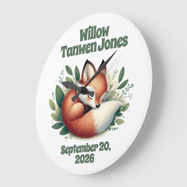 Relógio Grande Raposa-branca dormindo em deixa o camurário (Ângulo)