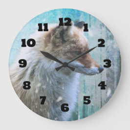 Relógio Grande Raposa de Furto Coca-Cola no Fundo Azul