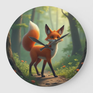 Relógio Grande Raposa mística que percorre a floresta