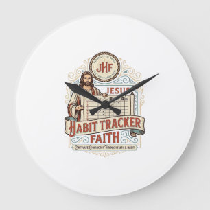 Relógio Grande Rastreador de Hábito Jesus Fé Rastreador de Hábito