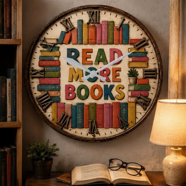 Relógio Grande Read More Books Reading Classroom  (Criador carregado)