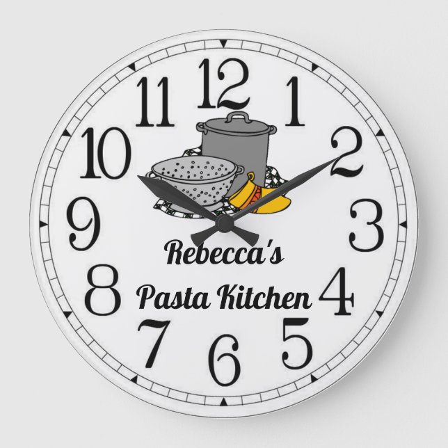 Relógio Grande Rebecca's Pasta Kitchen Large Clock (Frente)