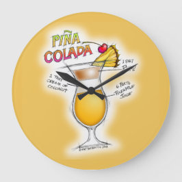 RELÓGIO GRANDE RECEITA DE COQUETEL PINA COLADA ART