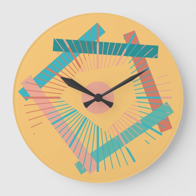 Relógio Grande Rectángulos lineales by Masanser Pixelat (Frente)