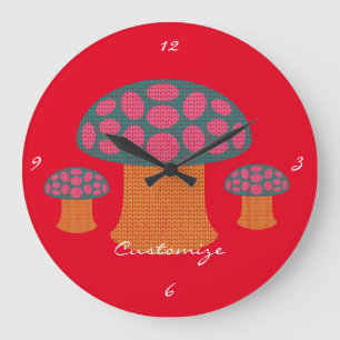 Relógio Grande Red Amanita Mushroom Thunder_Cove 