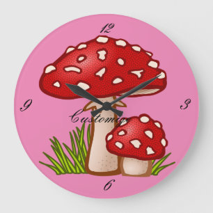 Relógio Grande Red Amanita Mushroom Thunder_Cove