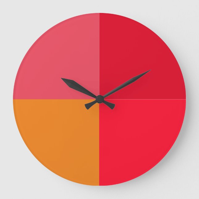 Relógio Grande Red and orange funky office wall clock (Frente)