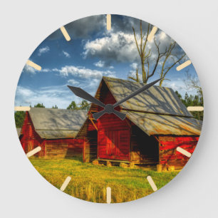 Relógio Grande Red Barn da América Rural 