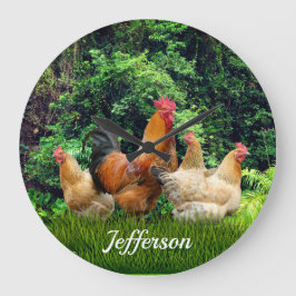 Relógio Grande Red Rooster e Hens