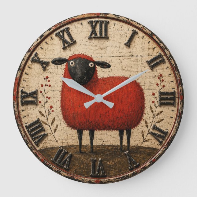 Relógio Grande Red Sheep (Frente)