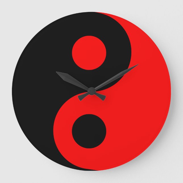 Relógio Grande Red Yin Yang Wall Clock (Frente)