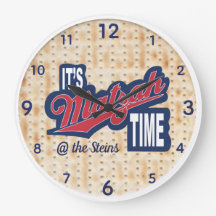 Relógio grande redondo "É o tempo de Matzah"