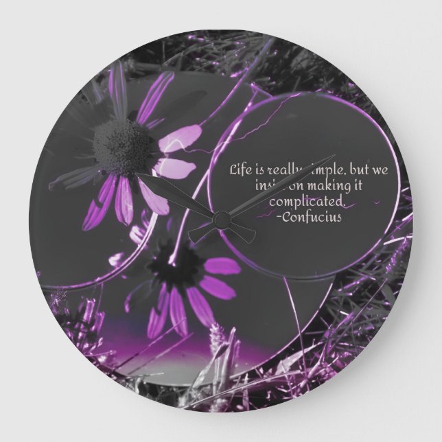 Relógio Grande Reflexão Roxa (Frente)