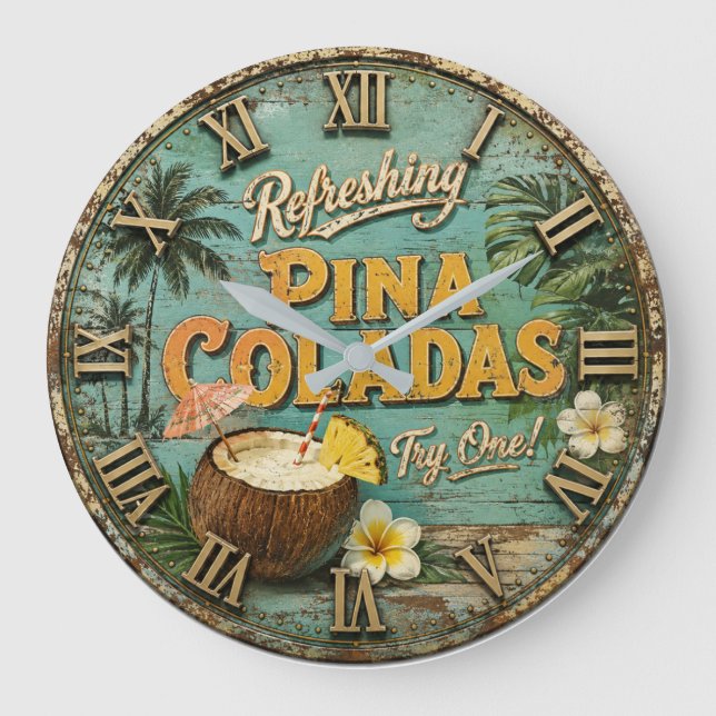 Relógio Grande Refreshing Piña Coladas  (Frente)