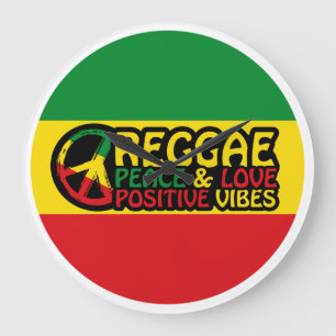 Relógio Grande Reggae Music with positive quotes