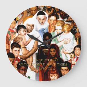 Relógio Grande Regra do ouro (Do to other) por Norman Rockwell