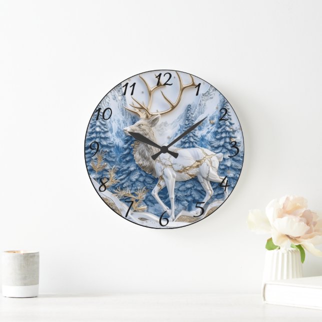 Relógio Grande Reindeer de Natal Delight Décor (Lar)