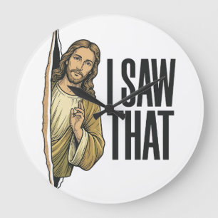 Relógio Grande Religioso Engraçado Eu Vi Aquela Vintage