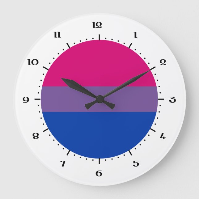 Relógio Grande Relógios de bandeira da bissexualidade (Frente)